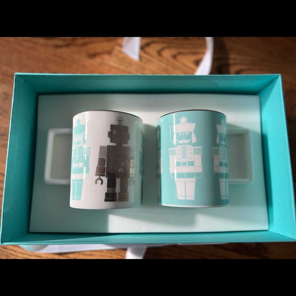 Brand new Tiffany & Co. NUTCRACKER & ROBOT mug set